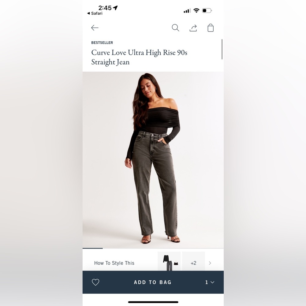 Abercrombie and Fitch Curve Love Ultra High Rise 90s Straight Jean